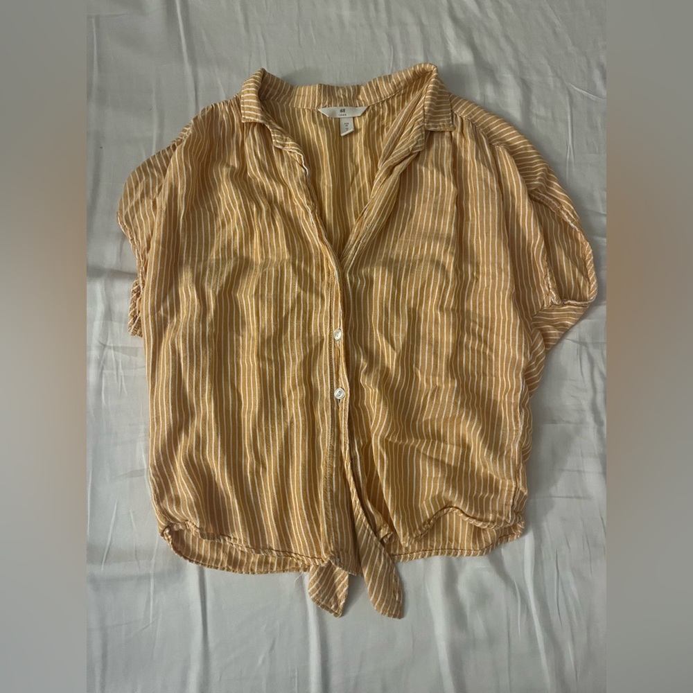 Striped Button-Up Blouse